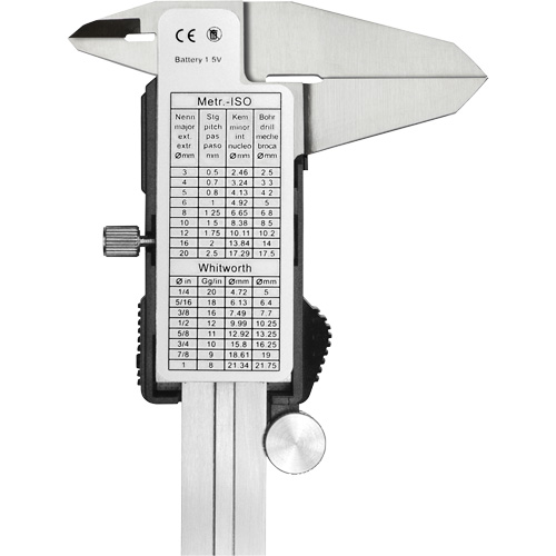 Pied &agrave; coulisse num&eacute;rique, R&eacute;solution de 0,0005" (0,01 mm), 0" - 6" (0 mm - 150 mm) gamme de mesure Nia-Chem Ltd.