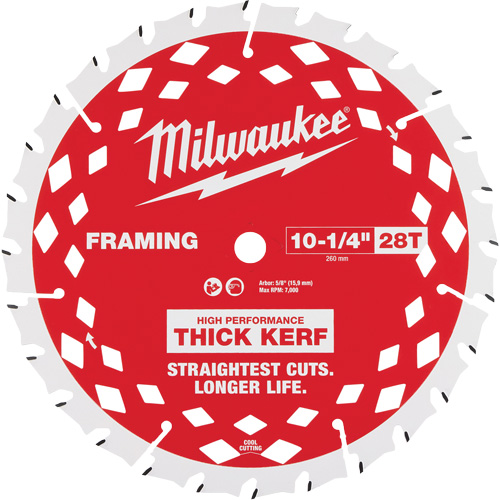 Thick Kerf Framing Circular Saw Blade, 10-1/4", 28 Teeth, Wood Use Nia-Chem Ltd.