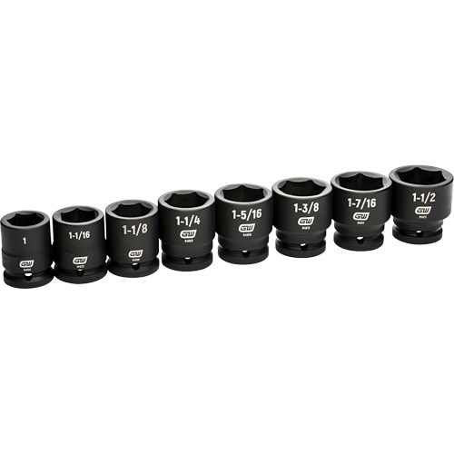 6-Point SAE Socket Set, 8 Pcs, Impact, 3/4" Drive Size Nia-Chem Ltd.