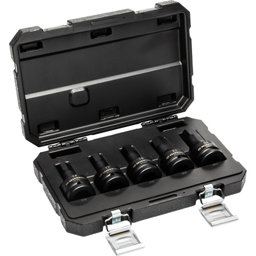 Metric Impact Bit Socket Set with Blow Mold Case, Hex, 3/4" Drive, 5 Pcs Nia-Chem Ltd.