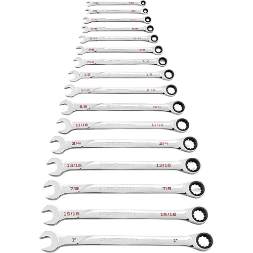 120XP Universal Spline XL SAE Wrench Set, Ratcheting Combination, 16 Pieces, Imperial Nia-Chem Ltd.