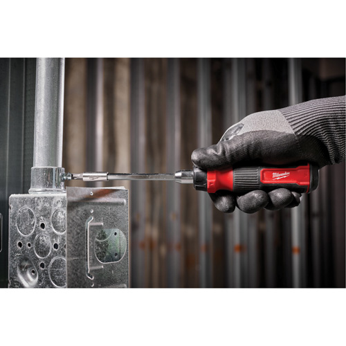 14-in-1 Ratcheting 1/4" Drive Multi-Bit Screwdriver, 10-11/100" L, Cushion Grip Handle Nia-Chem Ltd.