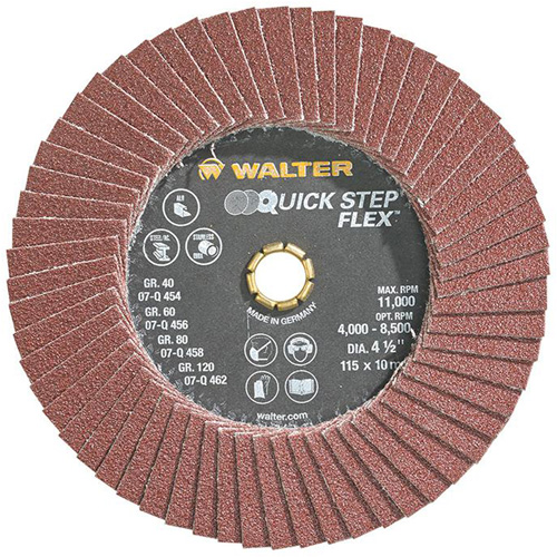 QUICK-STEP FLEX Flap Disc, 4-1/2" x Type 29, 80 Grit, Aluminum Oxide Nia-Chem Ltd.