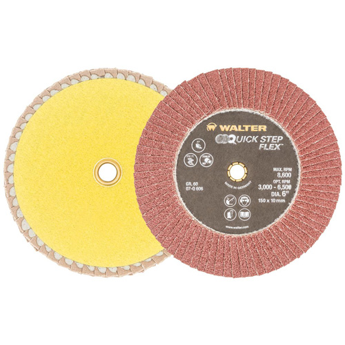 Disque &agrave; lamelles QUICK-STEP FLEX, 6" x Type 29, Grain 60, Oxyde d'aluminium Nia-Chem Ltd.