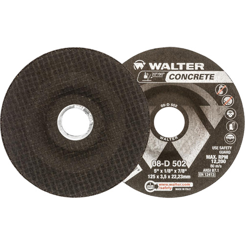 Depressed Centre Grinding Wheels - Concrete Type 27, 5" x 1/8", 7/8" Arbor, Type 27 Nia-Chem Ltd.