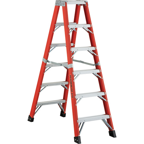 6600 AA Series Industrial Extra Heavy-Duty 2-Way Stepladders, Fibreglass, 375 lbs. Capacity, 4' Nia-Chem Ltd.