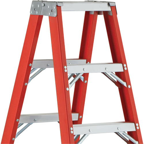 6600 AA Series Industrial Extra Heavy-Duty 2-Way Stepladders, Fibreglass, 375 lbs. Capacity, 4' Nia-Chem Ltd.