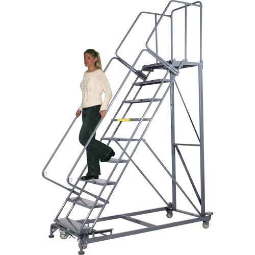 &eacute;chelles robustes en angle d'escalier, 7 marches, Perfor&eacute;, Inclinaison 50°, Hauteur 70" Nia-Chem Ltd.