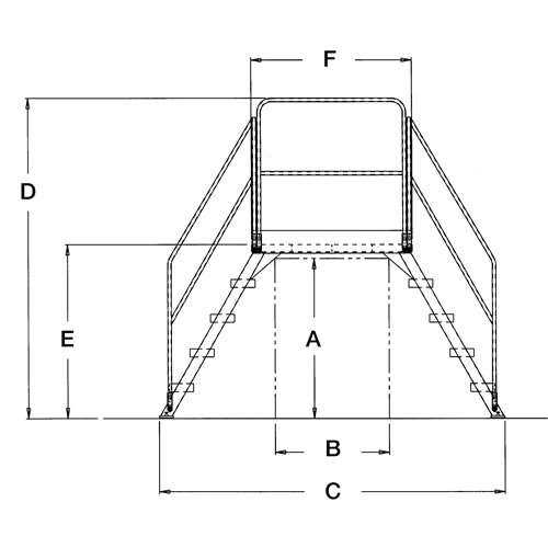 &eacute;chelles de liaison, 103-1/2" Port&eacute;e hors tout, 50" ha x 48" p, 24" Largeur de la marche Nia-Chem Ltd.