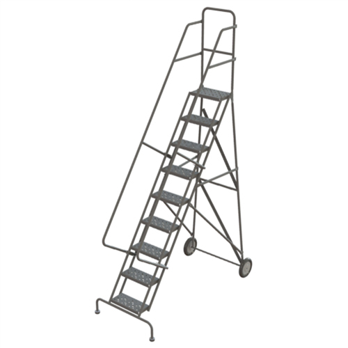 &eacute;chelles roulantes en acier, 9 marches, Largeur de la marche 16", Hauteur de la plateforme 90", Acier Nia-Chem Ltd.