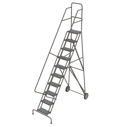 &eacute;chelles roulantes en acier, 10 marches, Largeur de la marche 16", Hauteur de la plateforme 100", Acier Nia-Chem Ltd.
