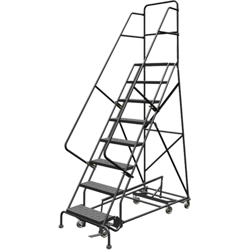 All Directional Rolling Ladder, 8 Steps, 24" Step Width, 80" Platform Height, Steel Nia-Chem Ltd.