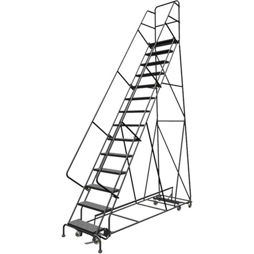 &eacute;chelles roulantes multidirectionnelles, 14 marches, Largeur de la marche 24", Hauteur de la plateforme 140", Acier Nia-Chem Ltd.
