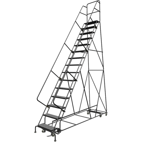 &eacute;chelles roulantes multidirectionnelles, 15 marches, Largeur de la marche 24", Hauteur de la plateforme 150", Acier Nia-Chem Ltd.