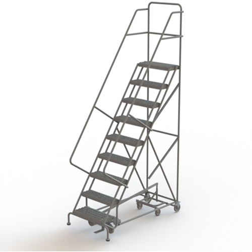 &eacute;chelles roulantes multidirectionnelles, 9 marches, Largeur de la marche 24", Hauteur de la plateforme 90", Acier Nia-Chem Ltd.