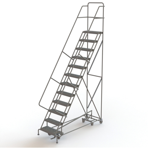 All Directional Rolling Ladder, 12 Steps, 24" Step Width, 120" Platform Height, Steel Nia-Chem Ltd.