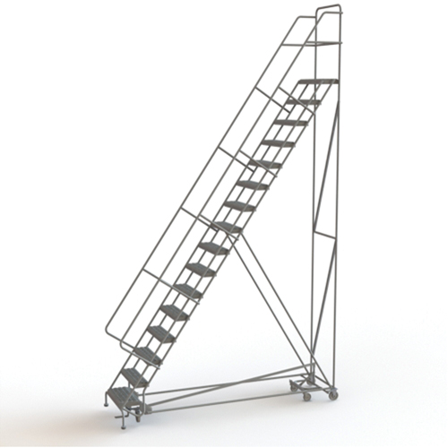 All Directional Rolling Ladder, 16 Steps, 24" Step Width, 160" Platform Height, Steel Nia-Chem Ltd.