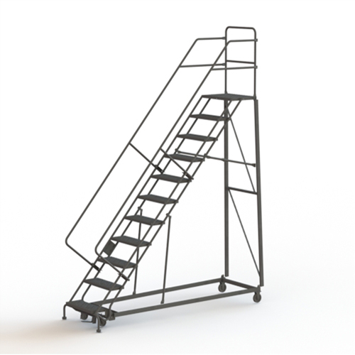 Heavy Duty Safety Slope Ladder, 11 Steps, Serrated, 50° Incline, 110" High Nia-Chem Ltd.