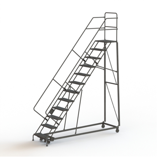 Heavy Duty Safety Slope Ladder, 12 Steps, Serrated, 50° Incline, 120" High Nia-Chem Ltd.
