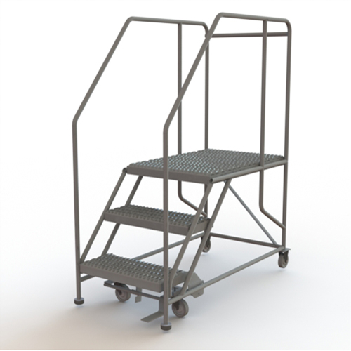 Mobile Work Platform, Steel, 3 Steps, 30" H, 35" D, 24" Step, Serrated Nia-Chem Ltd.