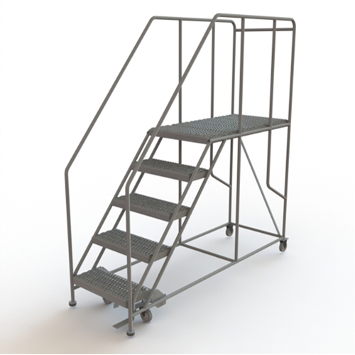 Plateforme de travail mobile, Acier, 5 Marches, 50" ha, 47" p, 24" Marche, Stri&eacute; Nia-Chem Ltd.