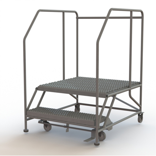 Mobile Work Platform, Steel, 2 Steps, 20" H, 36" D, 36" Step, Serrated Nia-Chem Ltd.