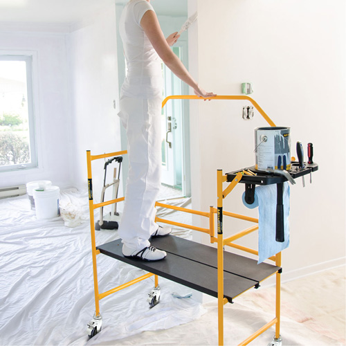 Jobsite Series 4' Safety Rail & Tool Shelf Scaffold Kit, Steel Frame, 49-1/2" D x 57-3/4" H Nia-Chem Ltd.