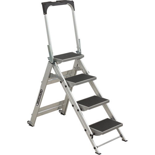 Tilt & Roll Step Stool Ladder, 4 Steps, 44.25" x 22.13" x 59" High Nia-Chem Ltd.