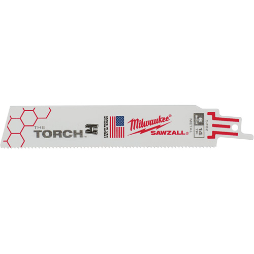 The Torch Sawzall&reg; Blades, Bi-Metal, 14 TPI, 6" L x 1" W Nia-Chem Ltd.
