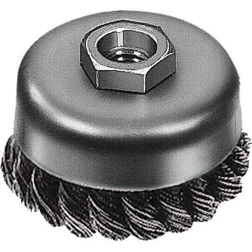 Knot Wire Cup Brush, 3" Dia. x 5/8"-11 Arbor Nia-Chem Ltd.