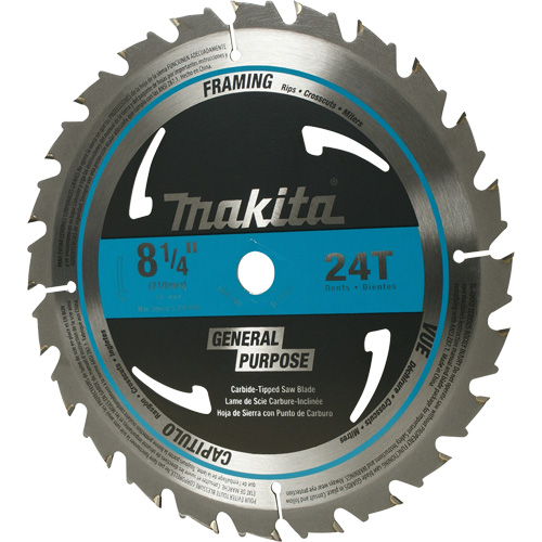 Carbide-Tipped Circular Framing Saw Blade, 8-1/4", 24 Teeth, Wood Use Nia-Chem Ltd.