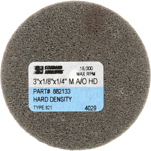 Standard Abrasives Unitized Wheel, 3" x 1/4", 1/4" Arbor, Fine Grit, Aluminum Oxide Nia-Chem Ltd.