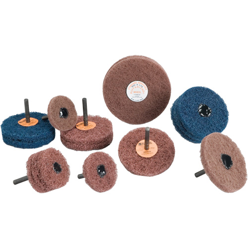 Standard Abrasives Buff & Blend Wheel, 3" Dia. x 1/4" W, 1/4" Arbor, Aluminum Oxide Nia-Chem Ltd.
