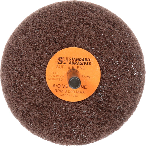 Standard Abrasives Buff & Blend Wheel, 3" Dia. x 1" W, 1/4" Arbor, Aluminum Oxide Nia-Chem Ltd.
