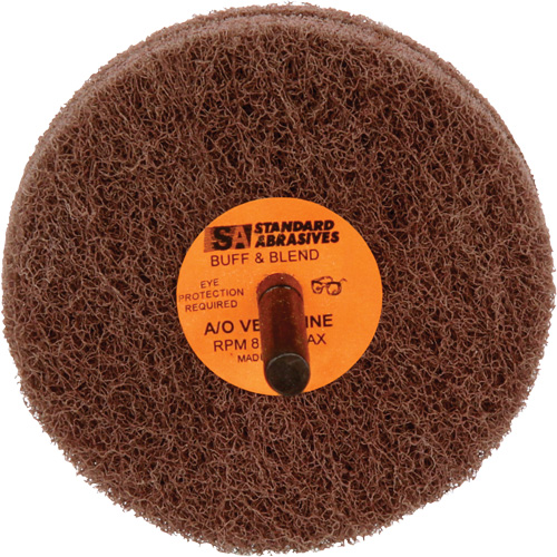 Standard Abrasives 2-Ply Buff & Blend Wheel, 3" Dia. x 2" W, 1/4" Arbor, Aluminum Oxide Nia-Chem Ltd.
