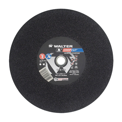 Chopcut Cut-Off Wheel, 14" x 3/32", 1" Arbor, Type 1, Aluminum Oxide, 4400 RPM Nia-Chem Ltd.