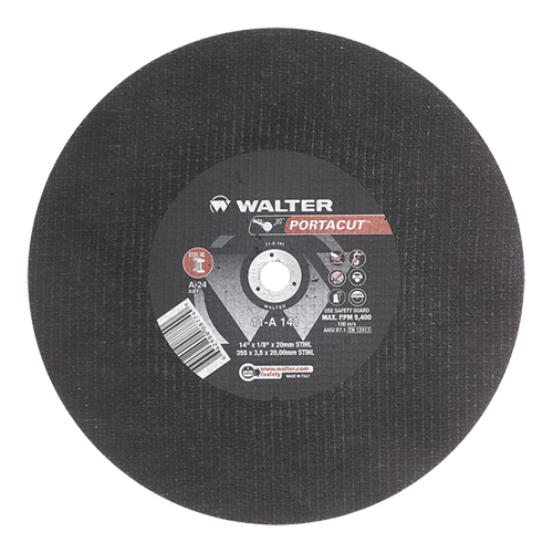 Portacut High Speed Cut-Off Wheel, 14" x 1/8", 3/4" Arbor, Type 1, Aluminum Oxide, 5400 RPM Nia-Chem Ltd.