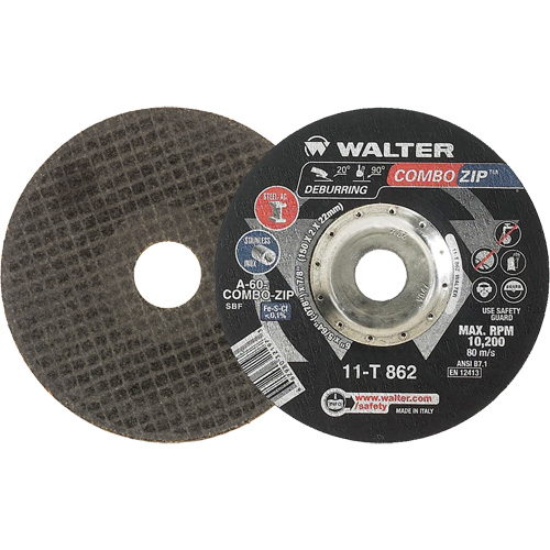 Right Angle Grinder Reinforced Cut-Off Wheels - Combo Zip, 6" x 5/64", 7/8" Arbor, Type 27 Nia-Chem Ltd.