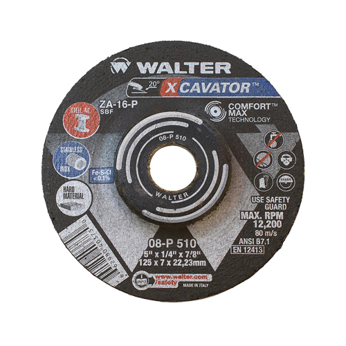 Meule XCAVATOR, 5" x 1/4", Arbre 7/8"/5/8"-11, Zirconium, Type 27 Nia-Chem Ltd.