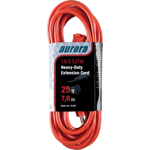 Vinyl Extension Cord, Outdoor, SJTW, 14/3 AWG, 15 A, 25' Nia-Chem Ltd.