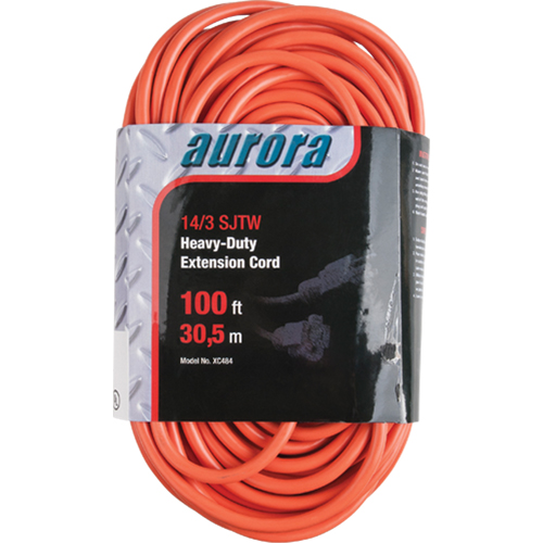 Vinyl Extension Cord, Outdoor, SJTW, 14/3 AWG, 13 A, 100' Nia-Chem Ltd.
