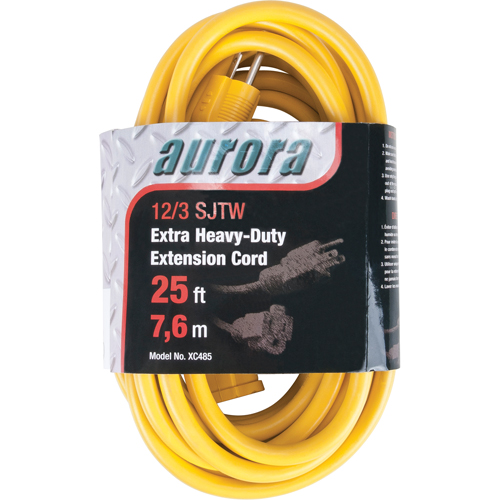 Cordon rallonge en vinyle, Ext&eacute;rieur, SJTW, AWG 12/3, 15 A, 25' Nia-Chem Ltd.