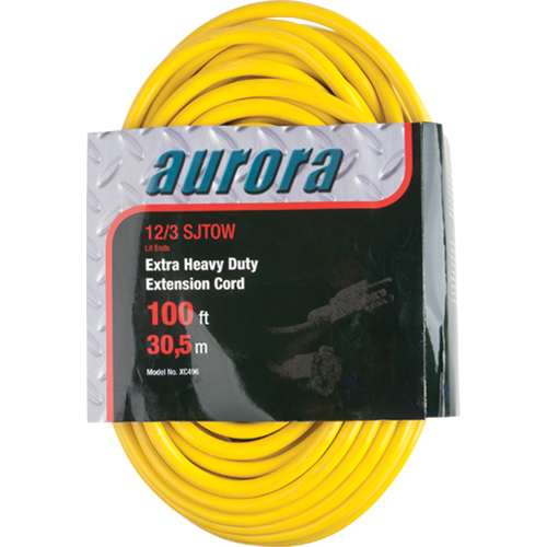 Vinyl Extension Cord with Light Indicator, Outdoor, SJTOW, 12/3 AWG, 15 A, 100' Nia-Chem Ltd.