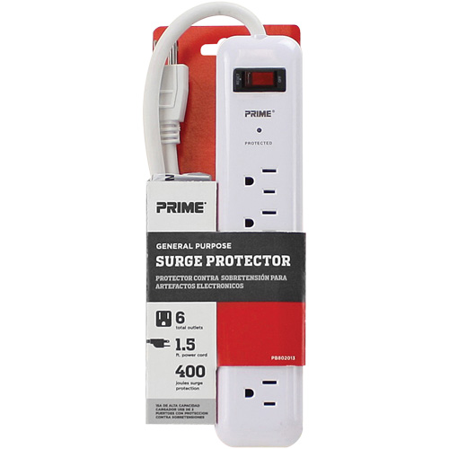 Surge Protector, 6 Outlets, 400 J, 1875 W, 2' Cord Nia-Chem Ltd.