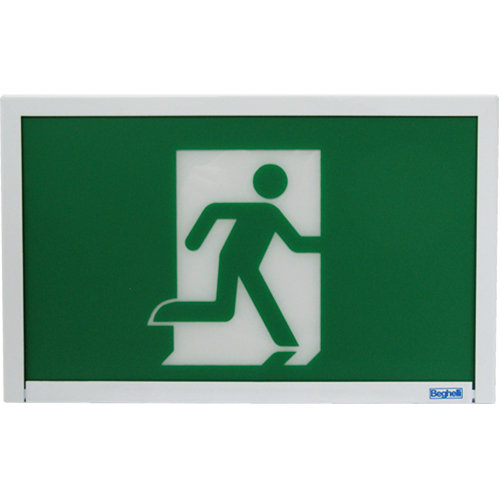 Running Man Exit Sign, LED, Battery Operated, 12" L x 7 1/2" W, Pictogram Nia-Chem Ltd.