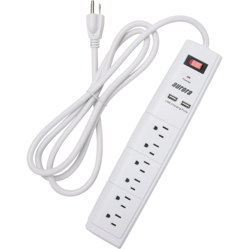 USB Charging Surge Protector, 6 Outlets, 1200 J, 1875 W, 6' Cord Nia-Chem Ltd.
