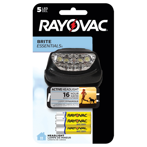 Lampe frontale Brite Essentials, DEL, 14 lumens, 16 hres de fonctionnement, piles AAA Nia-Chem Ltd.