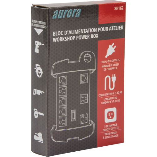 Workshop Surge Protector Power Strip, 8 Outlets, 1350 J, 1875 W, 6' Cord Nia-Chem Ltd.