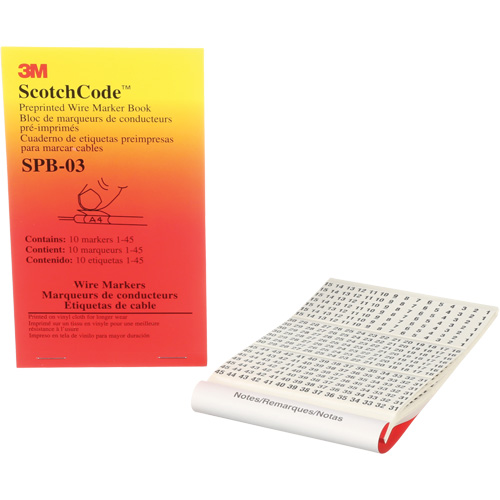 Livret d'&eacute;tiquettes pour le marquage de fils pr&eacute;imprim&eacute;es ScotchCode Nia-Chem Ltd.