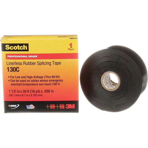 Scotch&reg; Linerless Rubber Splicing Tape, 38 mm (1-1/2") " W, 9 m (30') " L Nia-Chem Ltd.